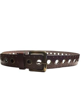 Fossil Brown Leather Belt XL Rivet Studded